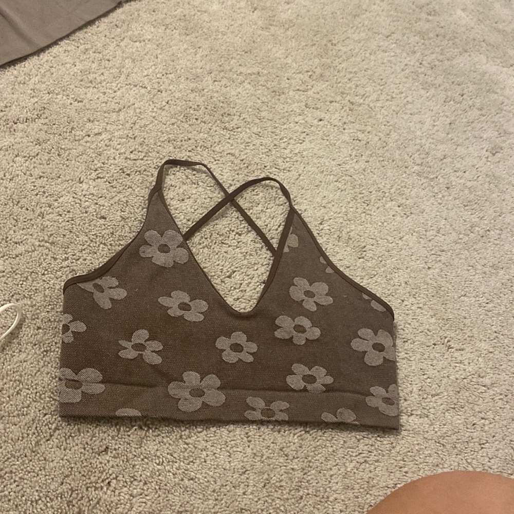 very cropped floral top